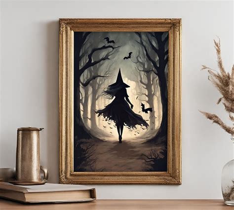 Printable Halloween Wall Art Witch Art Print Halloween Etsy