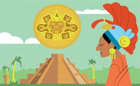 Pirámide maya jefe de la tribu maya maya Vector Premium