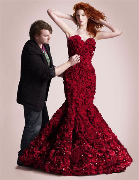 Joseph Massie Designed A Classic Red Rose Dress Made Out Of 1725 Real Roses Which Took 170 Hours