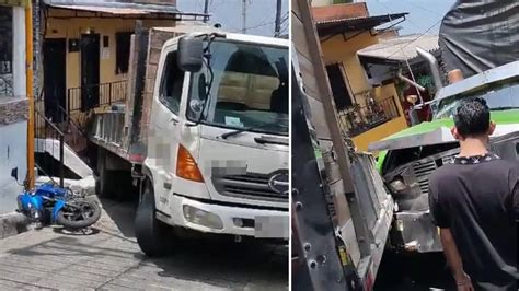 En Medellín Camión Se Desengranó Chocó Con Una Moto Otro Carro Y La