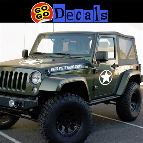 USMC Jeep Star Restoration Decals, Military Jeep Stickets, 9 Decals | eBay