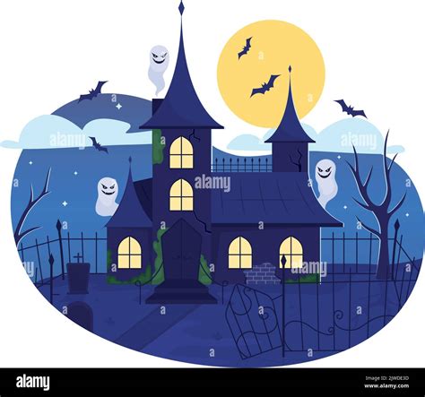 Haunted House D Vector Isolated Illustration Stock Vector Image Art