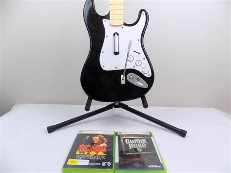 Xbox 360 Fender Rock Band Guitar Hero Wireless Guitar Controller + 2x ...