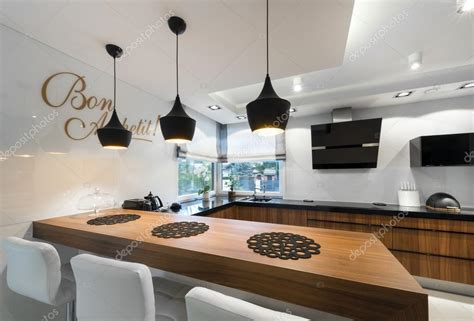 Modern Kitchen Counter Interior Design Stock Photo Jacek Kadaj