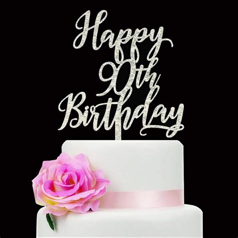 Buy Silver Glitter Happy Th Birthday Cake Topper Years Happy