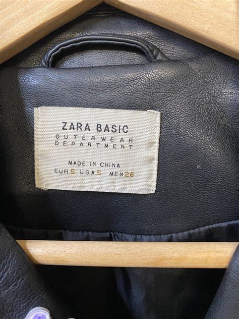 Zara Rare Black Faux Leather Biker Jacket Patches Pin Gem