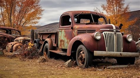 Premium Photo Classic Old Farm Trucks