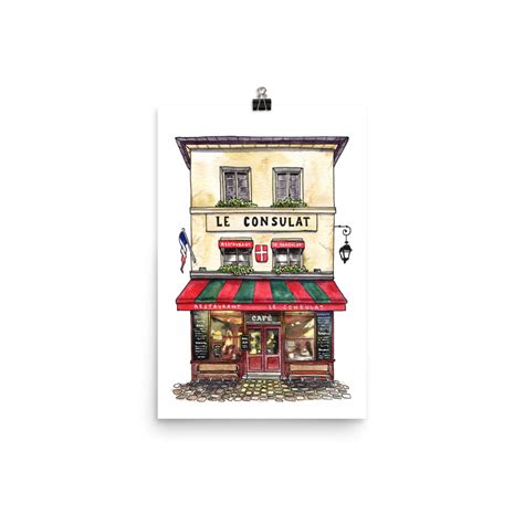 Le Consulat Cafe Of Paris Watercolour Art Print Andie Laf Designs