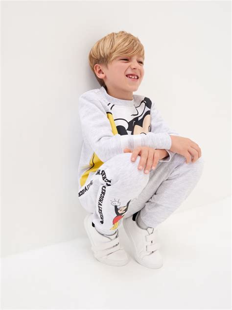 Mickey Mouse Sweatshirt And Sweatpants Set Color Light Grey Sinsay