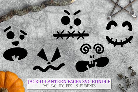 Jack O Lantern Faces Svg Bundle Pumpkin Faces Clipart So Fontsy