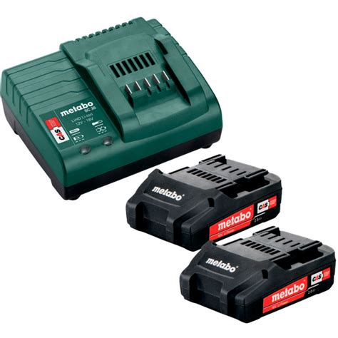 Базовий комплект Metabo 2 акумулятори Li Power 18 В 2 0 Ah зарядний