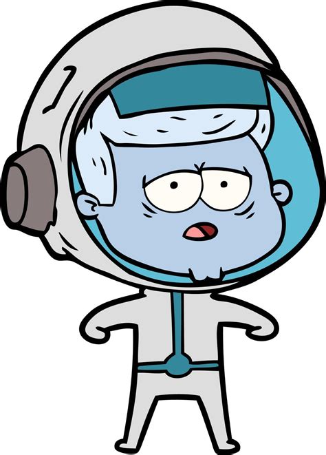 Astronauta Cansado Dos Desenhos Animados Vetor No Vecteezy