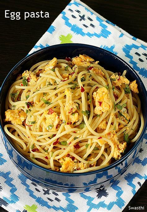 Egg Spaghetti Scrambled Egg Pasta Swasthis Recipes