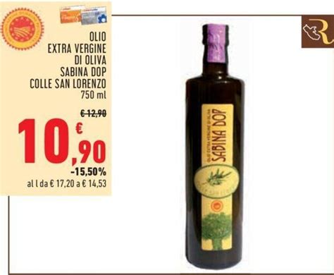 Offerta OLIO EXTRA VERGINE DI OLIVA SABINA DOP COLLE SAN LORENZO 750 Ml