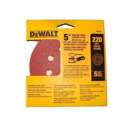 Juego 5 Discos De Lija 5 Grano 220 DeWALT DW4306 Tottal Store