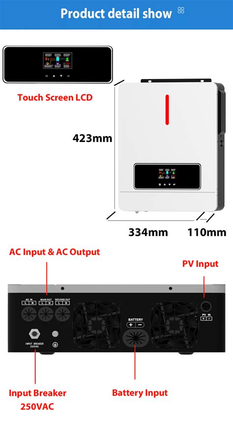 Nm Eco On Off Grid 6 2kw 48v Solar Inverter 120a Mppt Charger Controller Rgb Light Dual Output