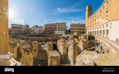 Ancient Roman Amphitheatre In Lecce Puglia Region Southern Italy