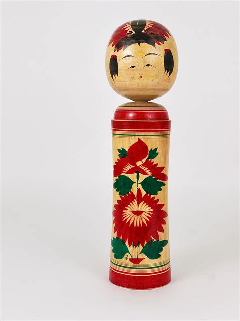 Decorative Naruko Kokeshi Doll Sculpture From Northern Japan Hand