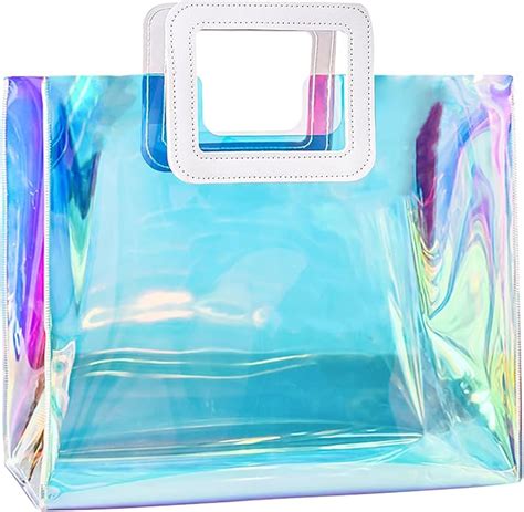 Clear Holographic Tote Bag Fashion Iridescent Handbag