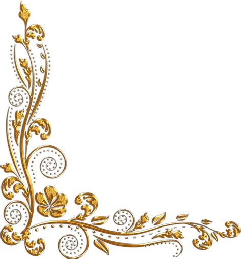 Gold Flower Border Png 2443x2629 Png Clipart Download