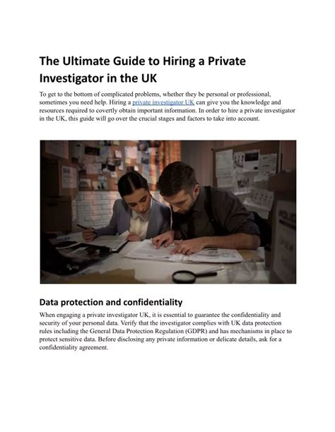 PPT The Ultimate Guide To Hiring A Private Investigator In The UK