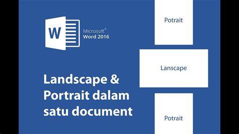 Membuat Halaman Landscape Dan Portrait Dalam Satu File Kabarmedia