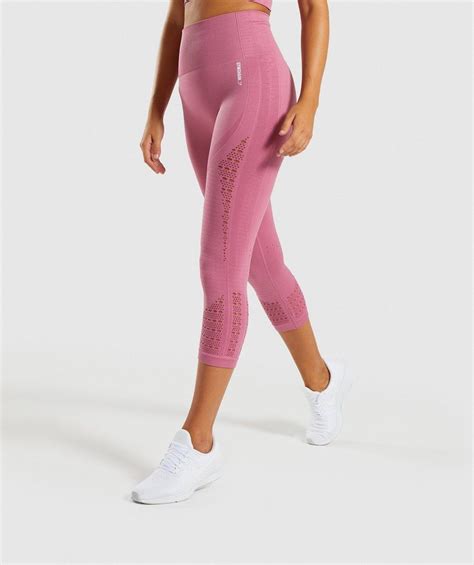 New Gymshark Compression Fit Fleur Texture Leggings Dusky Pink Marl