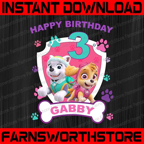 Personalized Name And Ages, Paw Patrol Chase Birthday Png, P - Inspire ...