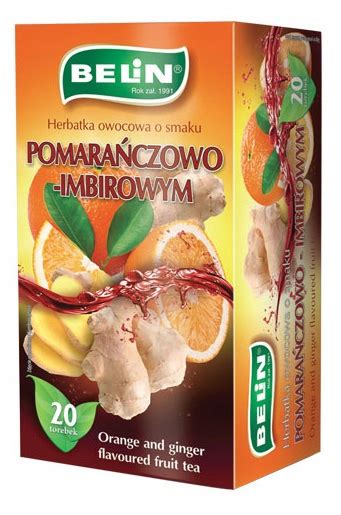 BELIN HERBATA OWOCOWA POMARAŃCZA IMBIR 20T 11538407148 Allegro pl