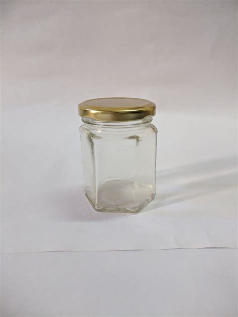 Lug Cap Transparent Ml Hexagonal Glass Namkeen Jar At Rs Piece