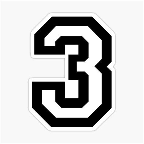 "Number Three" Sticker for Sale by sweetsixty | Redbubble