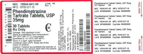 Phendimetrazine Tartrate Tablets Usp 35 Mg Ciii