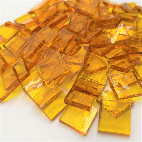 Yellow Rough Rolled Stained Glass Mosaic Tiles Coe 96 Mosaic Tile Mania