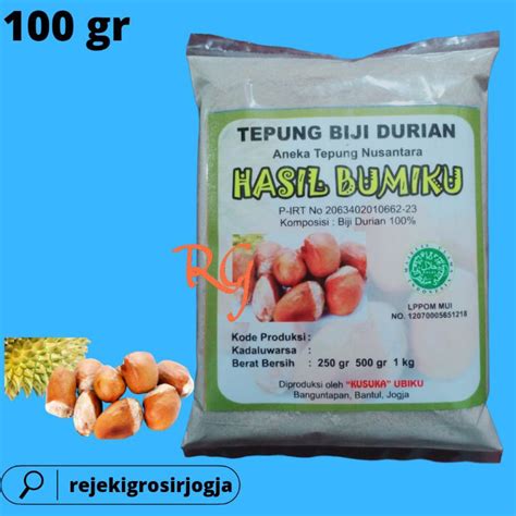 Jual Tepung BIJI DURIAN Kemasan 100 Gram Shopee Indonesia