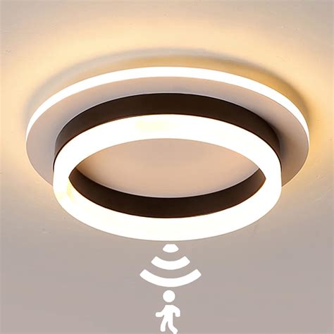 EIDEARAY Motion Sensor LED Ceiling Light Indoor 24W Black Mount Motion