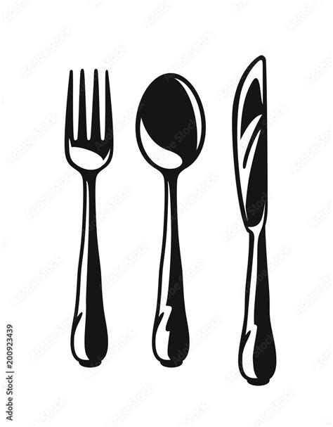 Knife Fork And Spoon Vector Stock Vector Adobe Stock