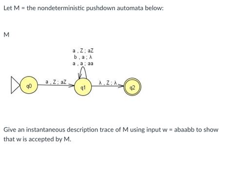 Solved Let M The Nondeterministic Pushdown Automata Below Chegg