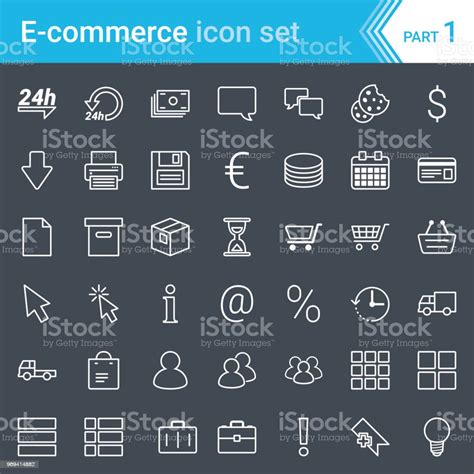 Moderne Grootteafhankelijke Ecommerce Iconen Geïsoleerd Op Donkere