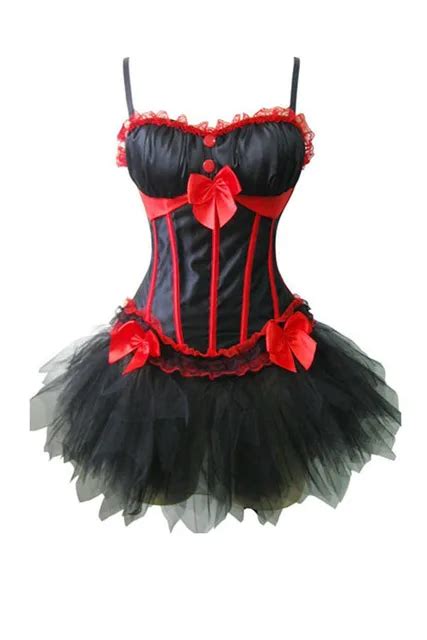 Frilly Bustline Lace Bow Burlesque Valentine Halterneck Corset With