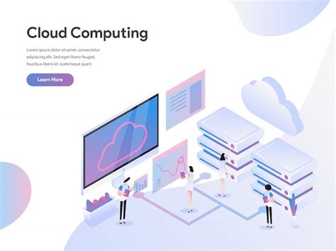 Premium Vector Cloud Computing Isometric Illustration Concept