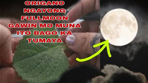 ORIGANO NGAYONG FULLMOON GAWIN MO MUNA ITO BAGO KA TUMAYA APPLE