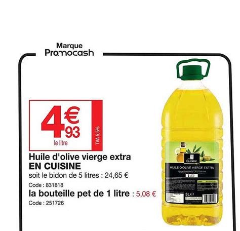 Promo Huile D Olive Vierge Extra En Cuisine Chez Promocash Icatalogue Fr