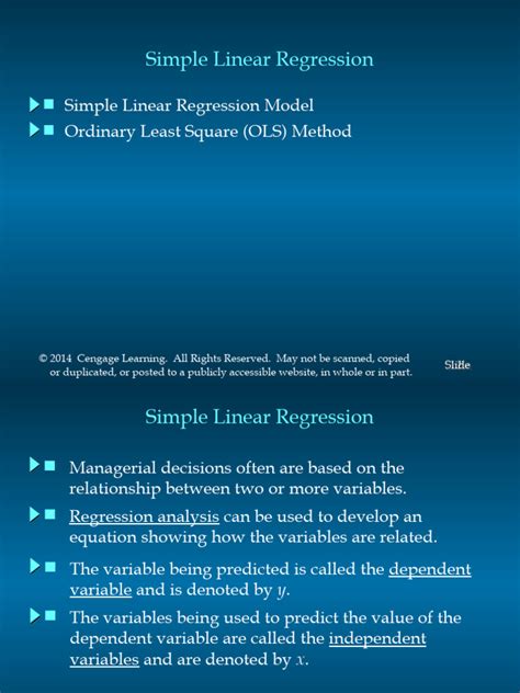 Simple Linear Regression Model Ordinary Least Square Ols Method Pdf Regression Analysis