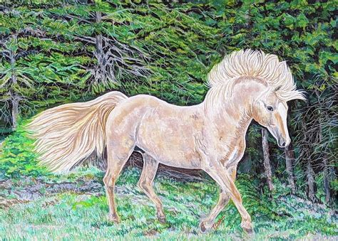 The Majesty Of Cloud Prancing Painting By Trish Bonnette Fine Art America