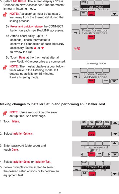 Honeywell Th8320r Installation Guide 69 2760 01 Visionpro® Series With Redlink™