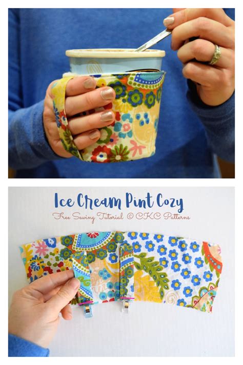 Pint Ice Cream Cozy Free Sewing Patterns Fabric Art Diy Small