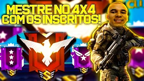 🔥free Fire Ao Vivo🔥pegando Mestre Com Os Inscritos No 4x4🔥 40k Youtube