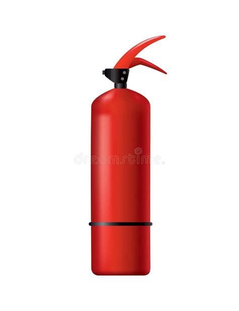 Red Fire Extinguisher Isolated Portable Fire Fighting Unit Firefighter Tool For Flame Fighting