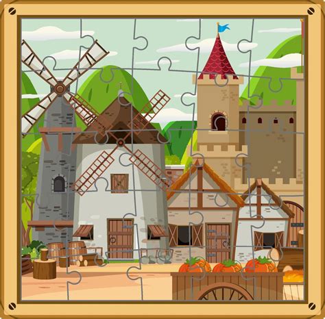 Photo jigsaw puzzle game template 19861793 Vector Art at Vecteezy