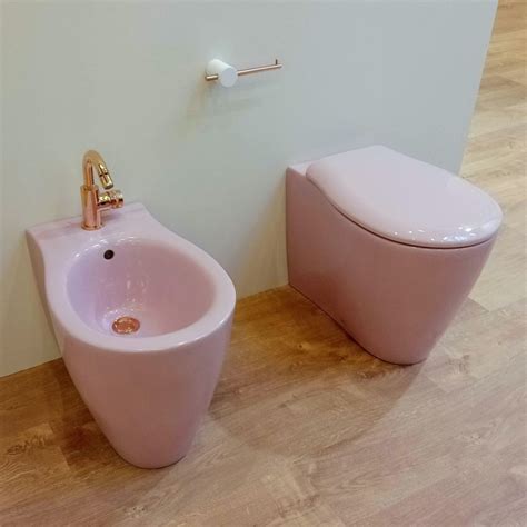 Pink Toilet Rimless Colored Bathroom Fixtures Design Formosa Olympia